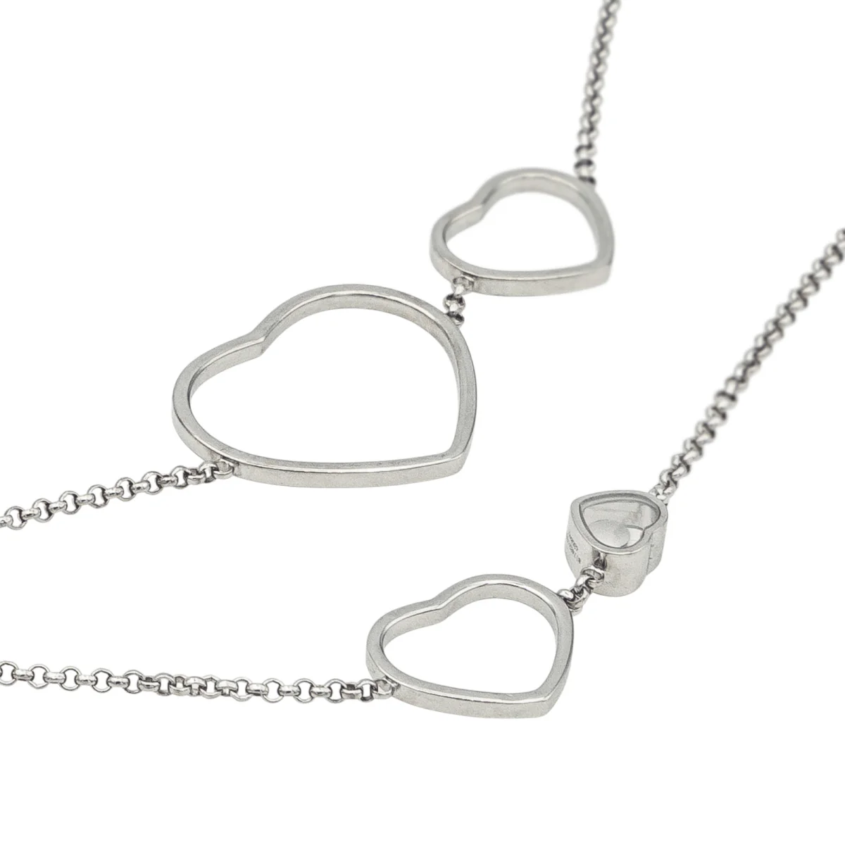 Collier Sautoir CHOPARD "Happy Heart" en or blanc et diamants - Image 4