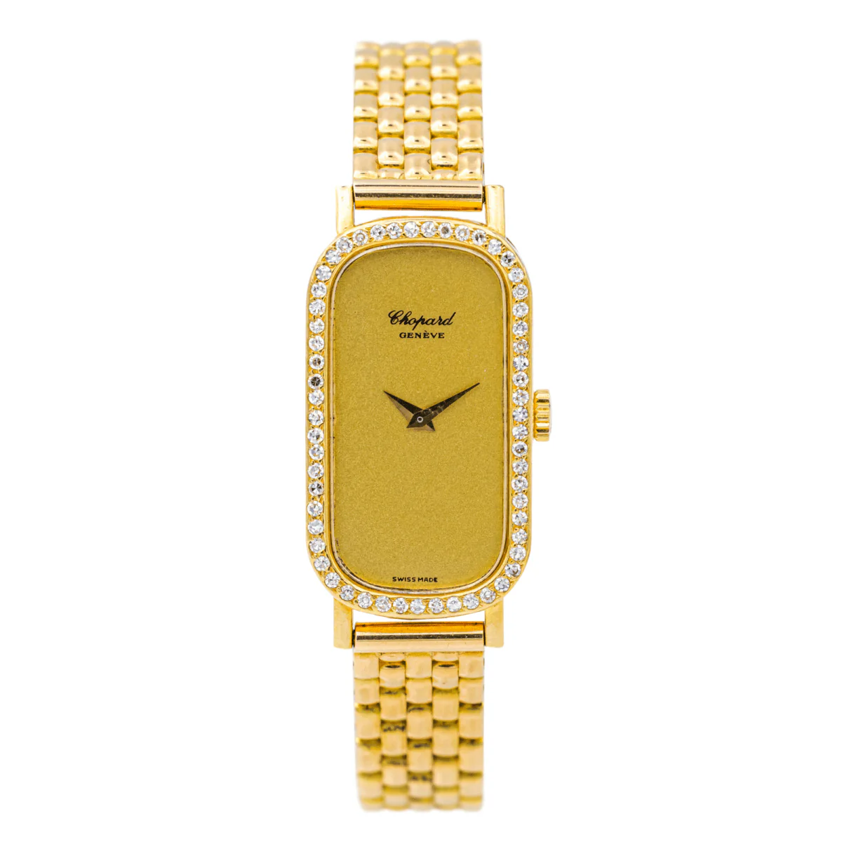Montre CHOPARD "Classique" en or jaune, saphir et diamants