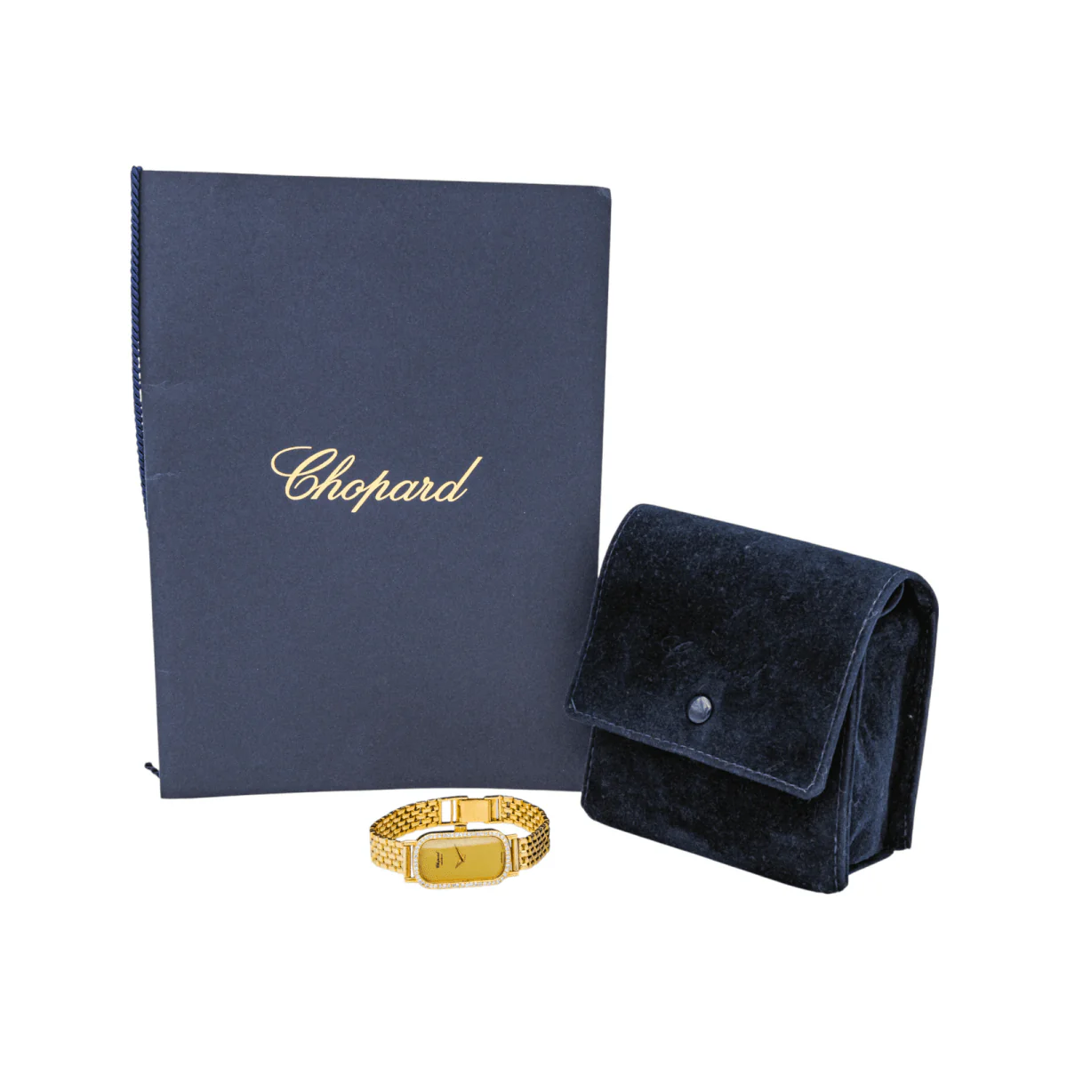Montre CHOPARD "Classique" en or jaune, saphir et diamants - Image 8