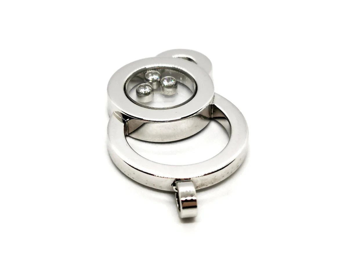Pendentif CHOPARD "Happy Diamonds" en or blanc et diamants - Image 3