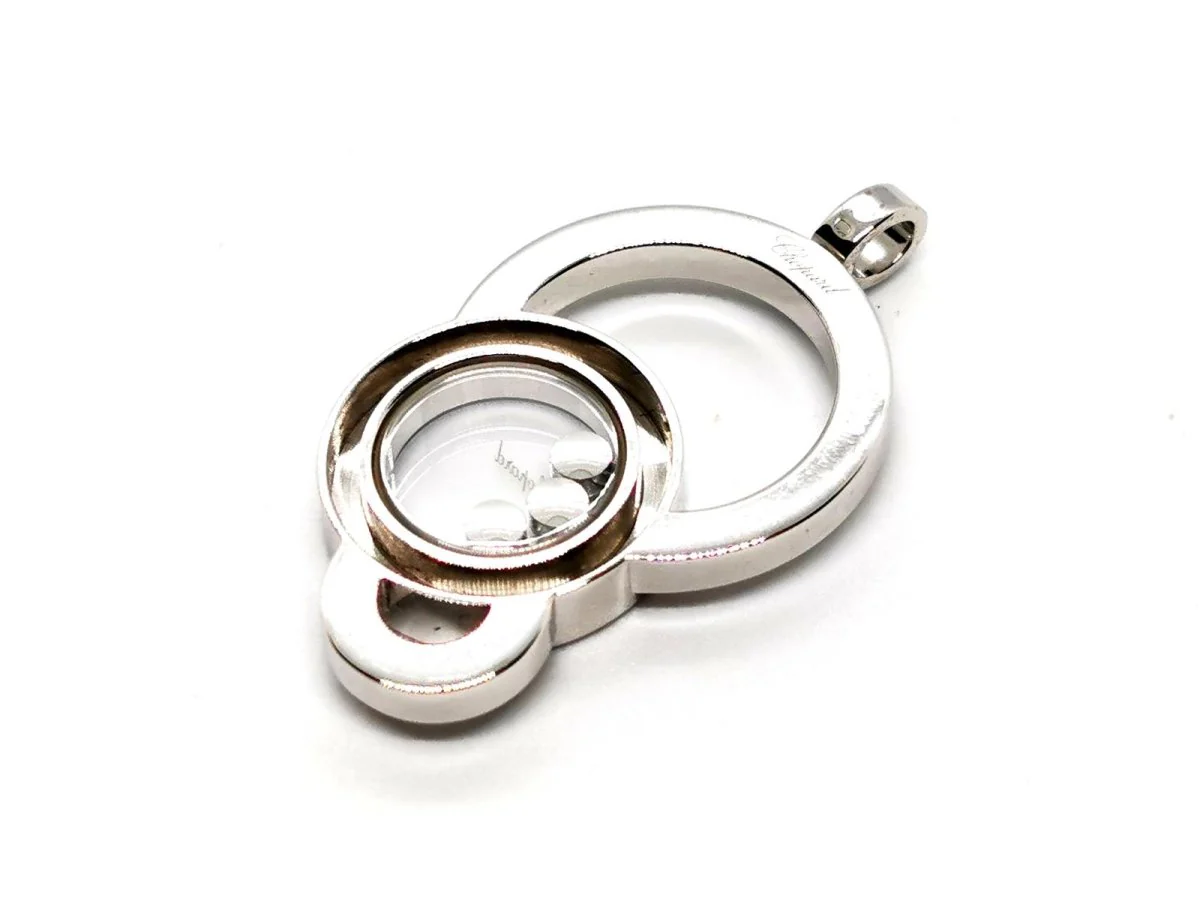 Pendentif CHOPARD "Happy Diamonds" en or blanc et diamants - Image 4