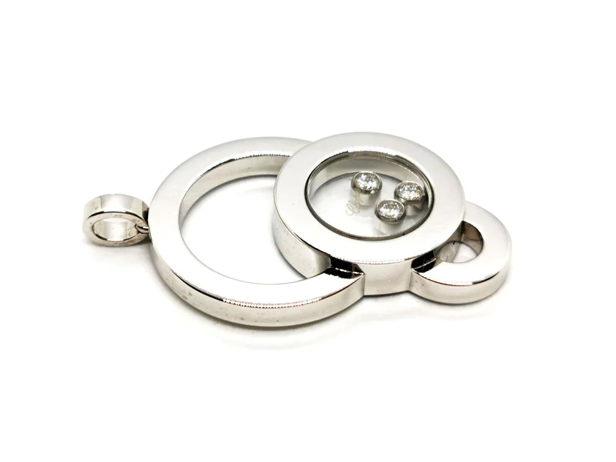 Pendentif CHOPARD "Happy Diamonds" en or blanc et diamants - Image 5