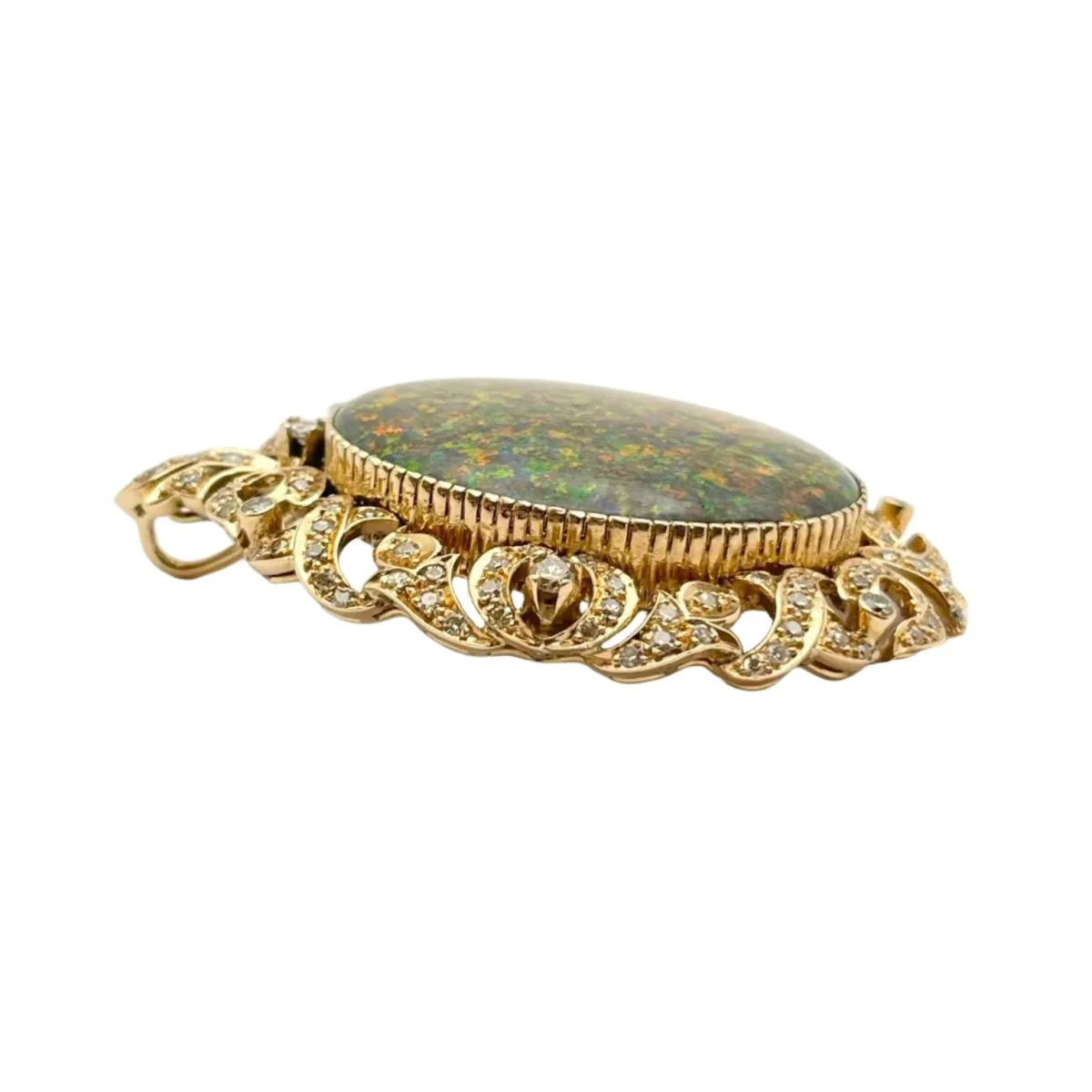 Pendentif en or jaune, opale et diamants - Image 3