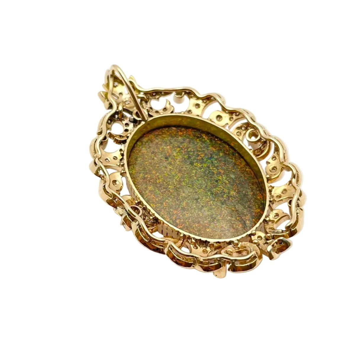 Pendentif en or jaune, opale et diamants - Image 4