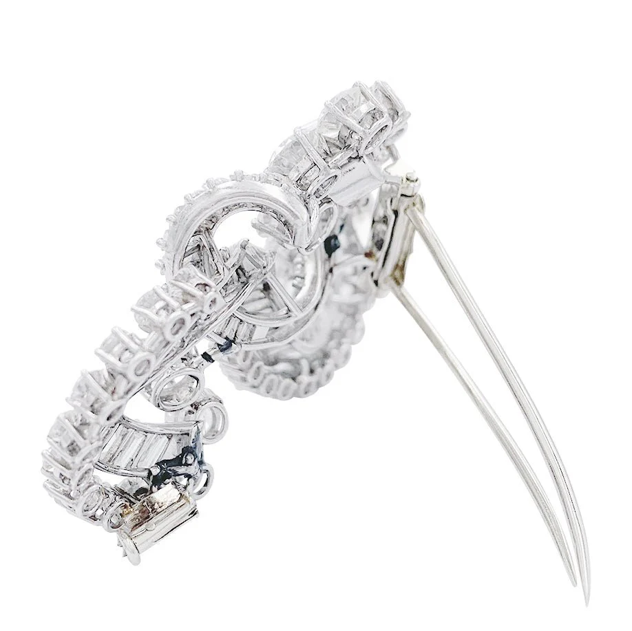 Clip J.Lacloche, "Volutes", platine, or blanc, diamants - Image 8