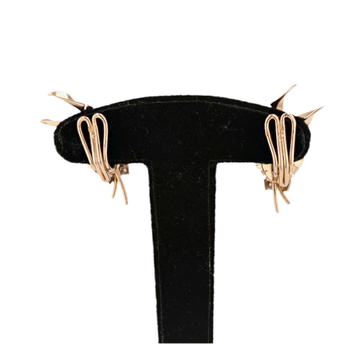 Boucles d'oreilles Clips en or jaune, platine et diamants - Image 4
