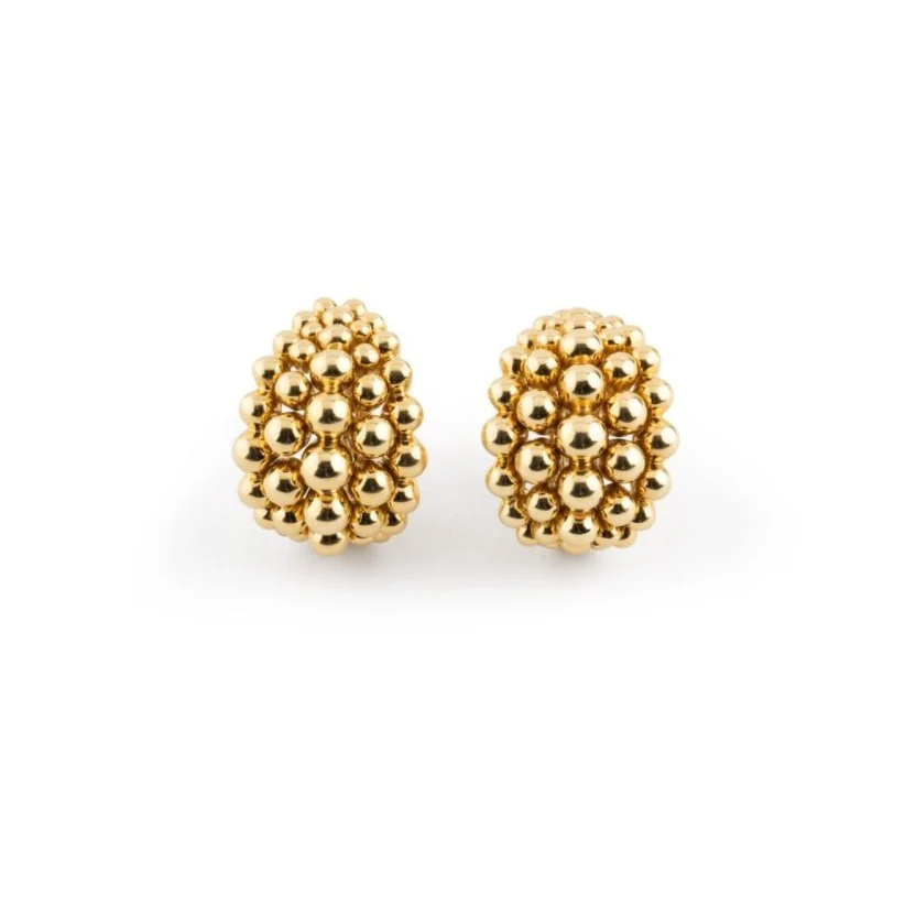 Boucles d'oreilles BOUCHERON en or jaune et perles