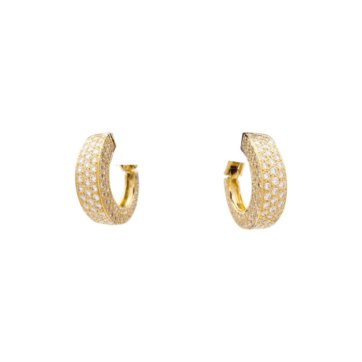 Boucles d'oreilles Clip O.J Perrin, "Arena" en or jaune et diamants