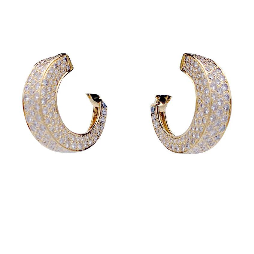 Boucles d'oreilles Clips O.J PERRIN, en or jaune et diamants