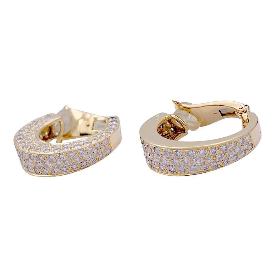 Boucles d'oreilles Clips O.J PERRIN, en or jaune et diamants - Image 3