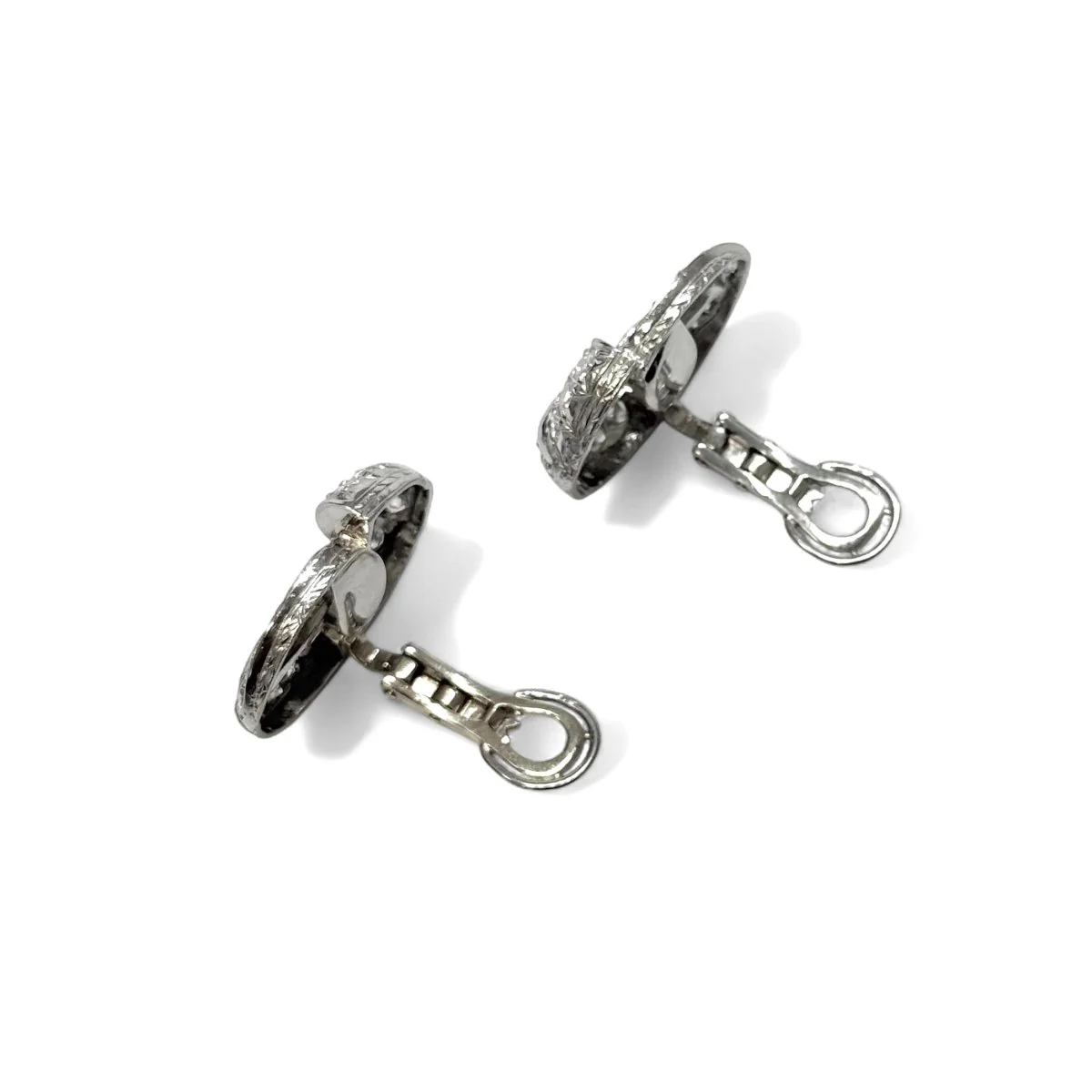 Clips d'oreilles platine et diamants - Image 6