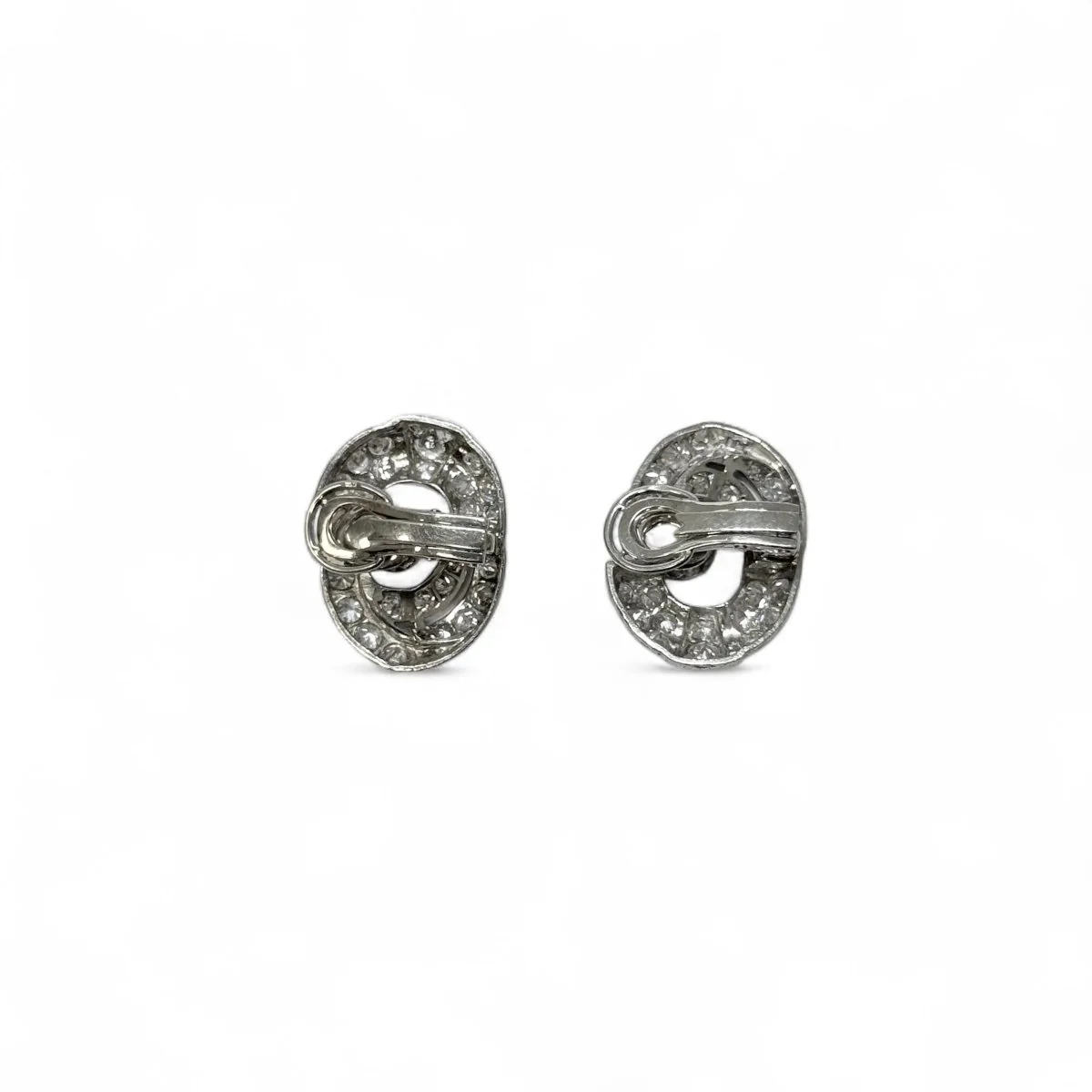 Clips d'oreilles platine et diamants - Image 8