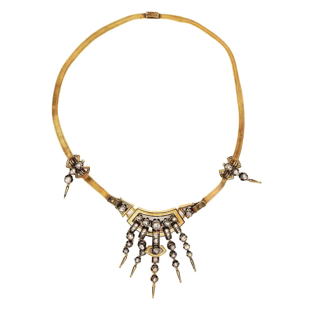 Collier Maille en or jaune, argent, émail et diamants
