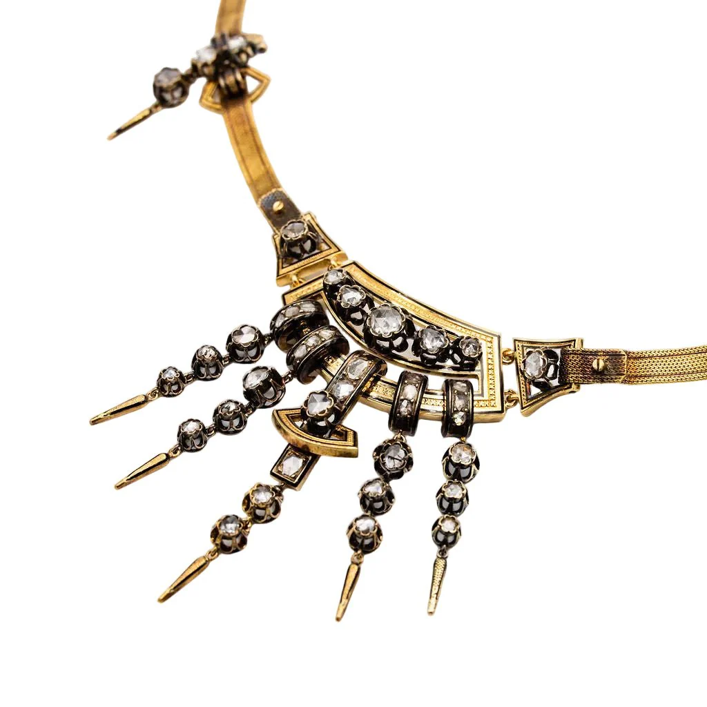Collier Maille en or jaune, argent, émail et diamants - Image 2