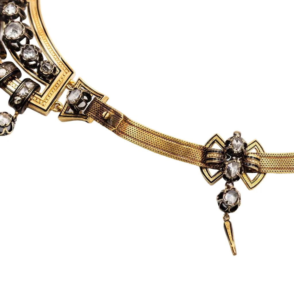 Collier Maille en or jaune, argent, émail et diamants - Image 4