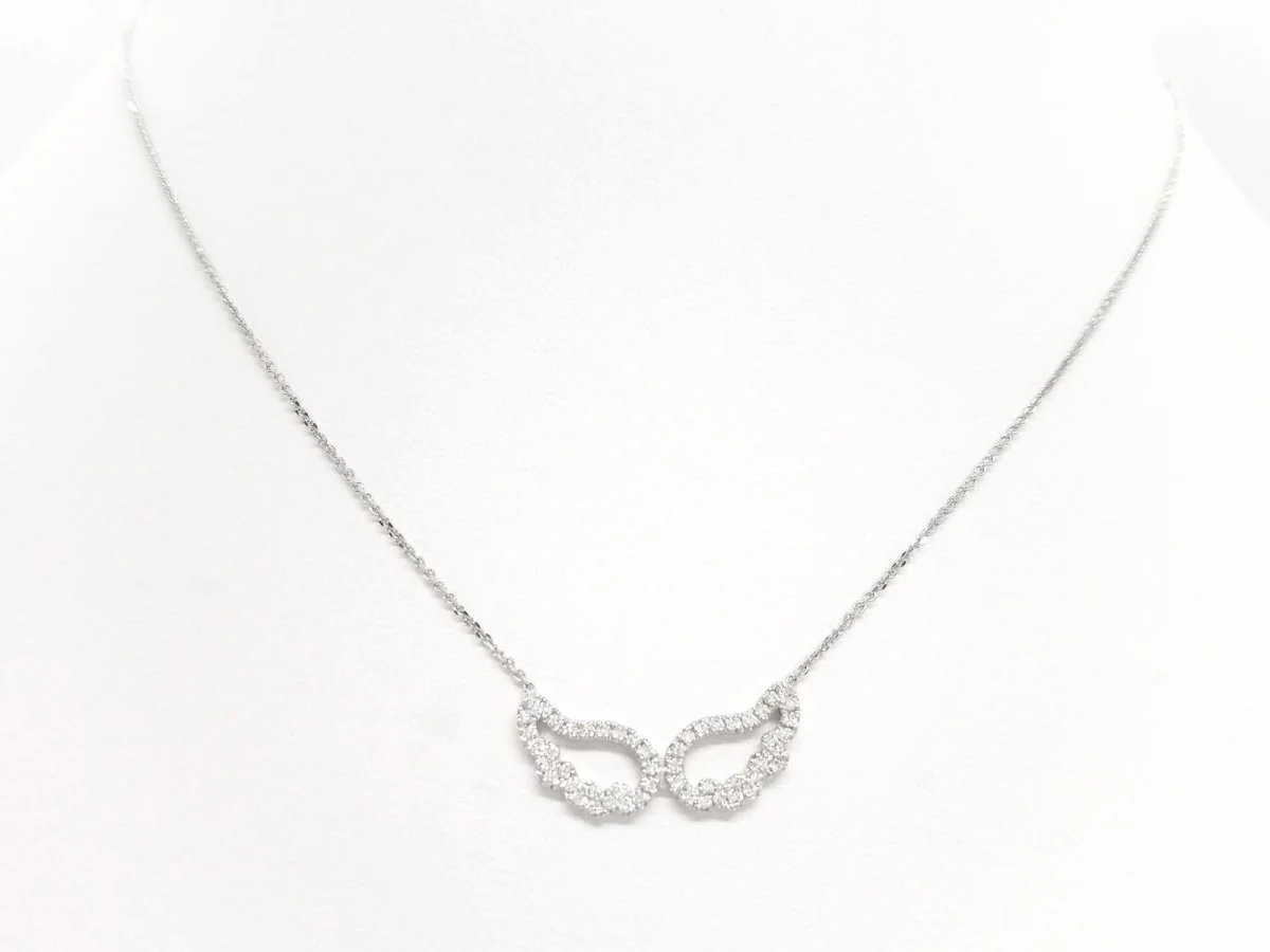 Collier Pendentif Aile d'ange en or blanc et diamants - Image 2