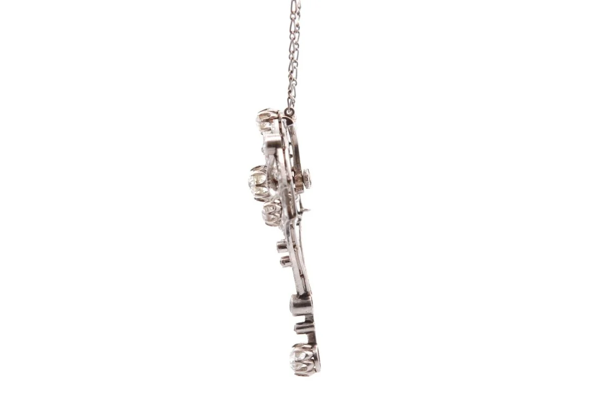 Collier ancien en platine et diamants - Image 4