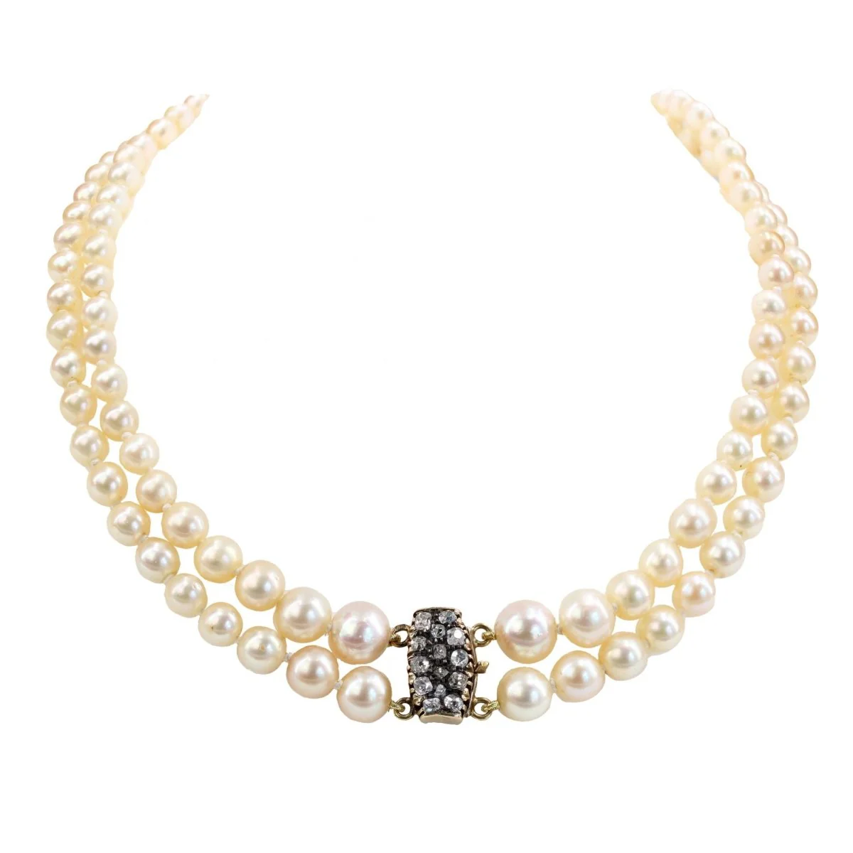 Collier Ras de Cou en or jaune et perles