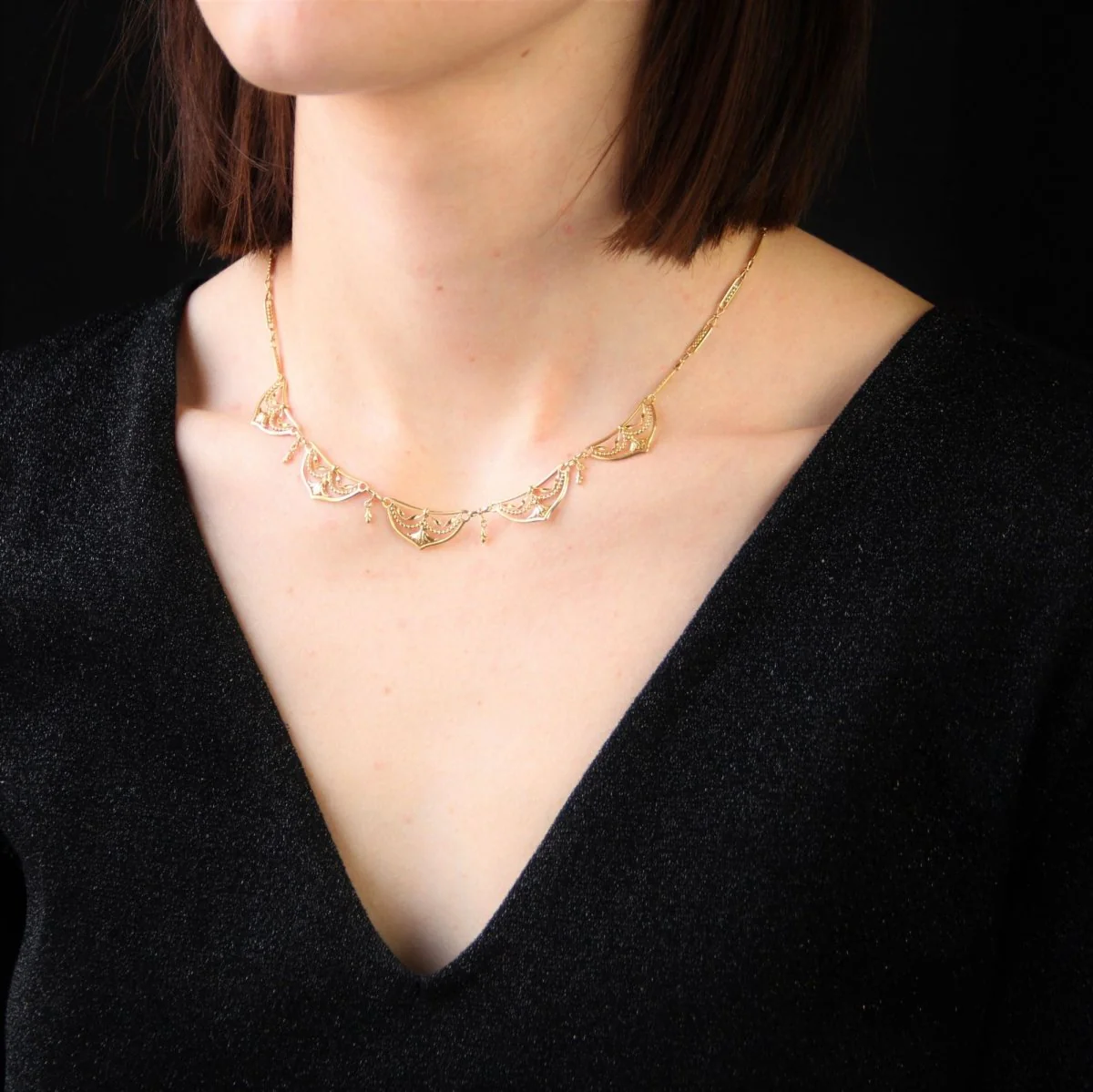 Collier Draperie en or jaune - Image 2