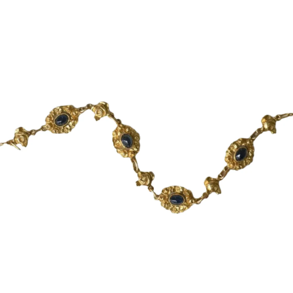 Collier Ancien Draperie Or Jaune et Saphir - Image 5