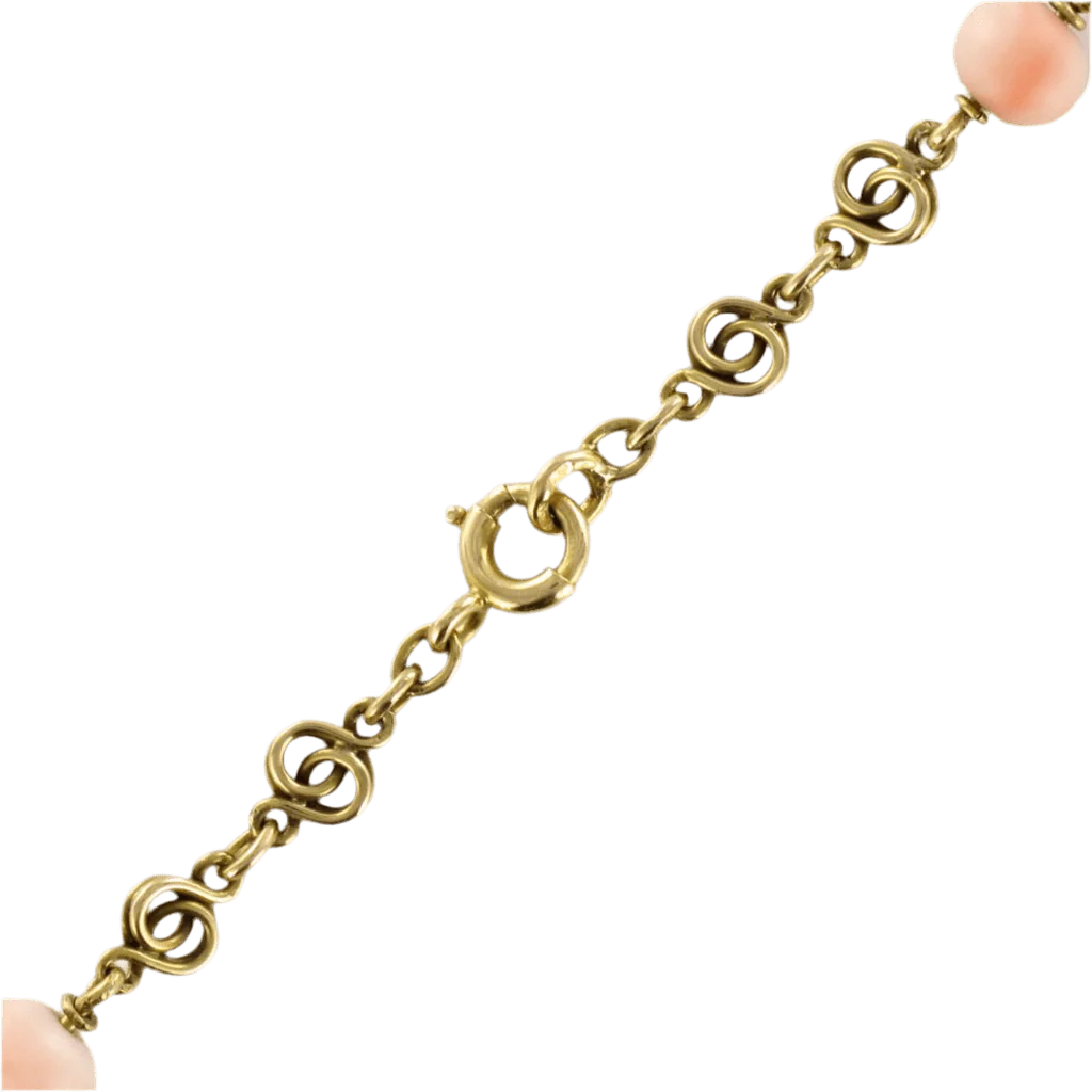 Collier Négligé or jaune et corail - Image 5