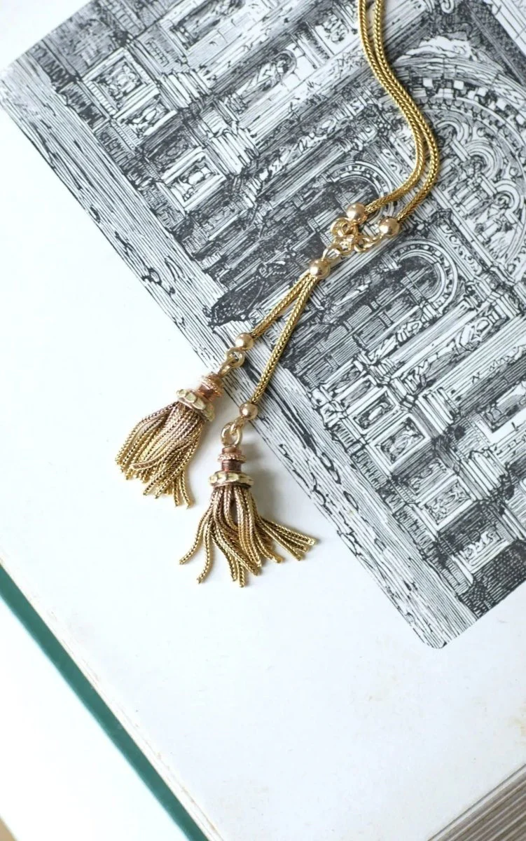 Collier trois ors négligé pompons