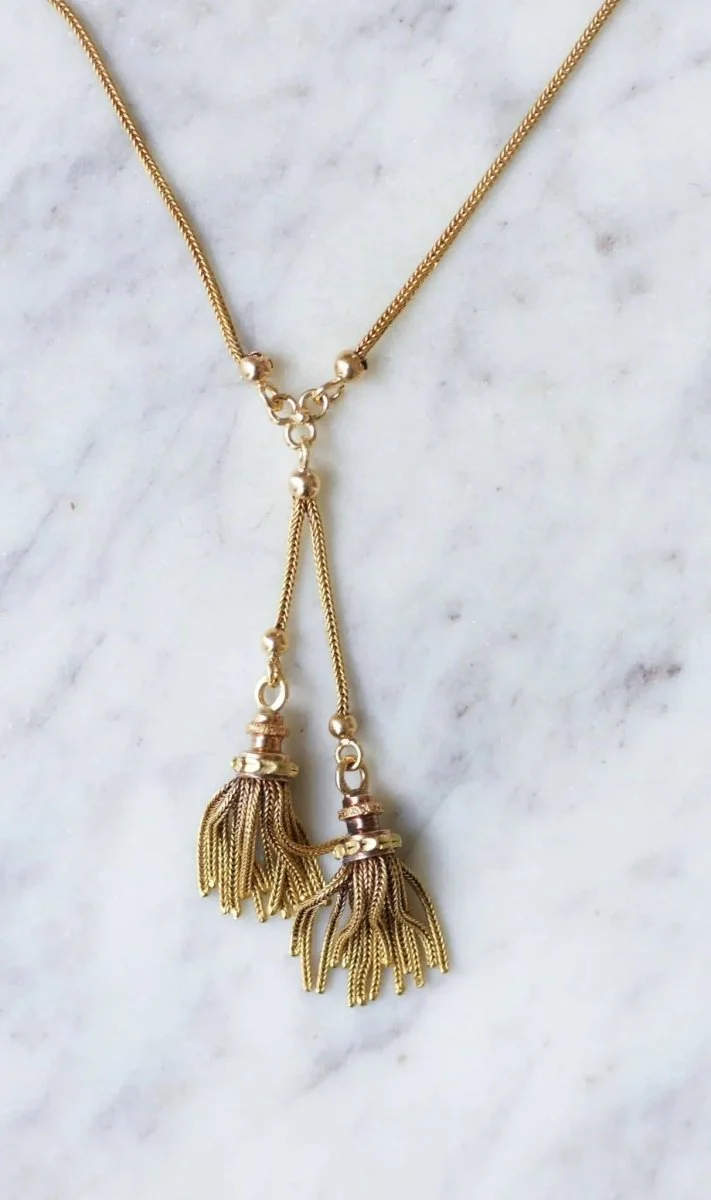 Collier trois ors négligé pompons - Image 2