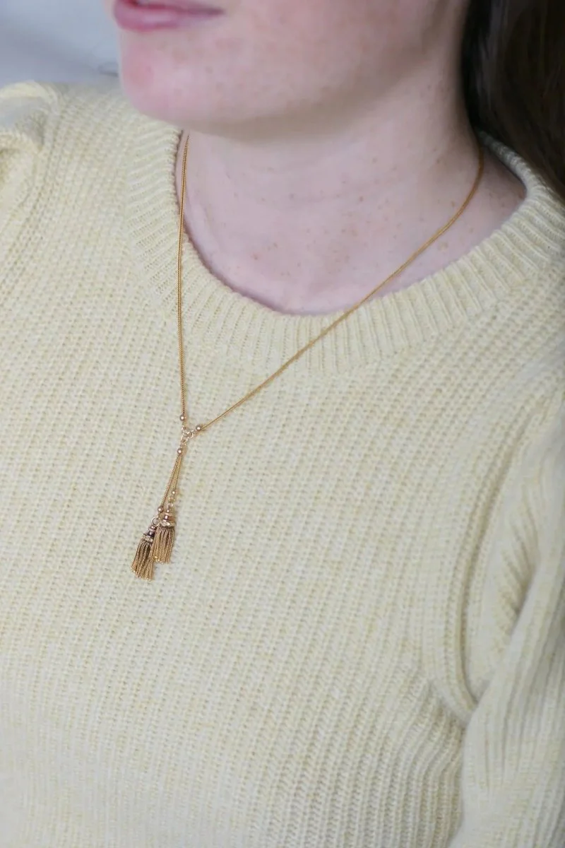 Collier trois ors négligé pompons - Image 3