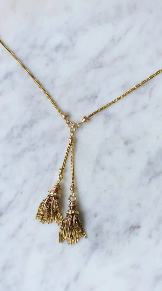 Collier trois ors négligé pompons - Image 4