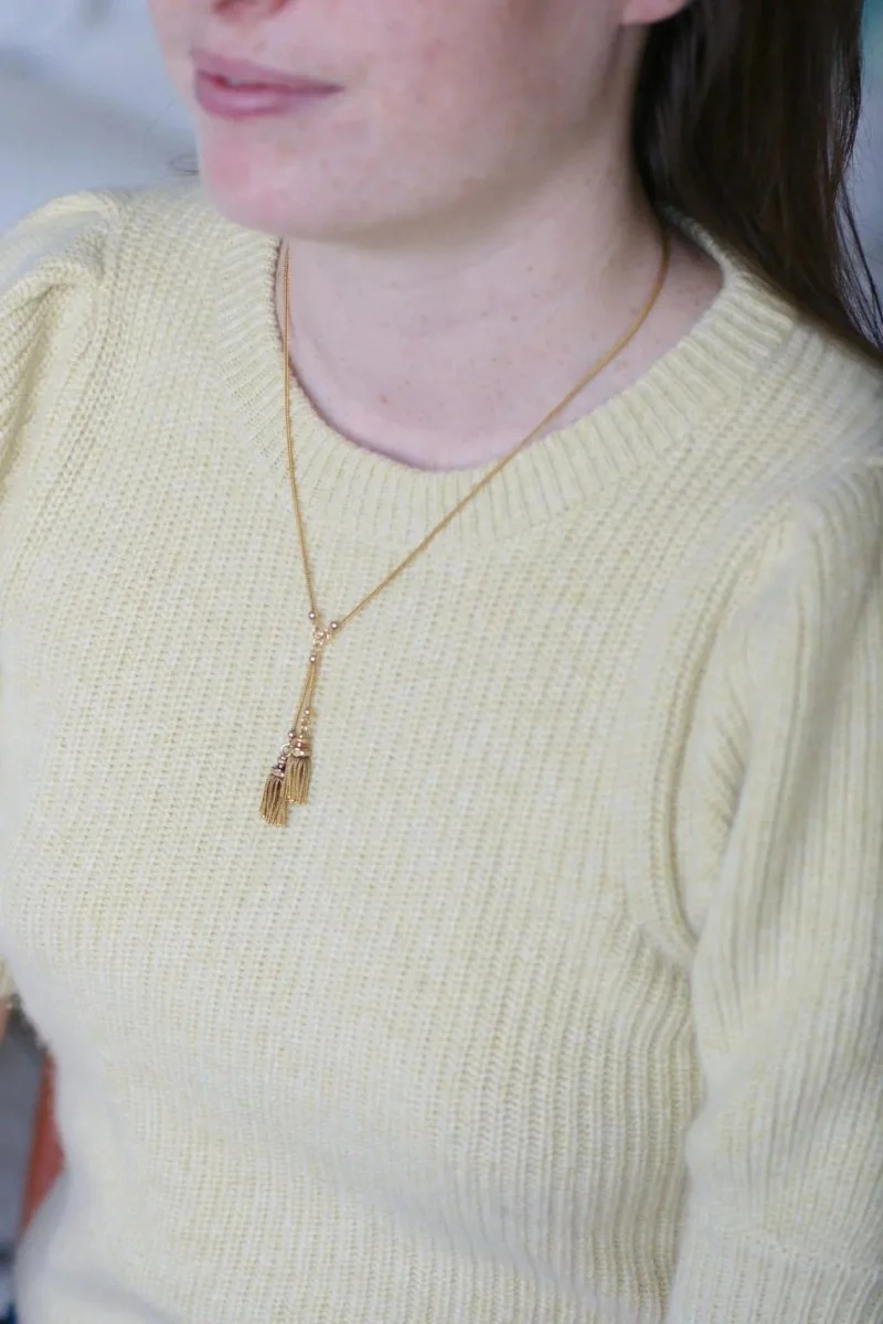 Collier trois ors négligé pompons - Image 5