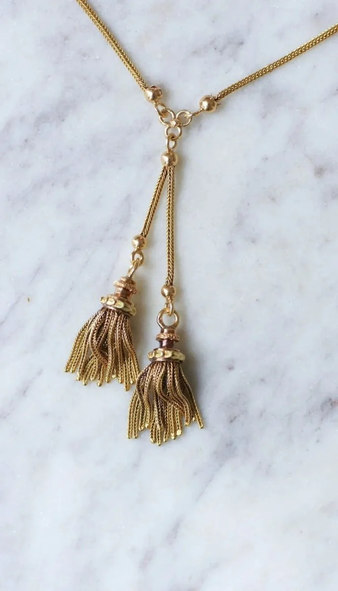 Collier trois ors négligé pompons - Image 6