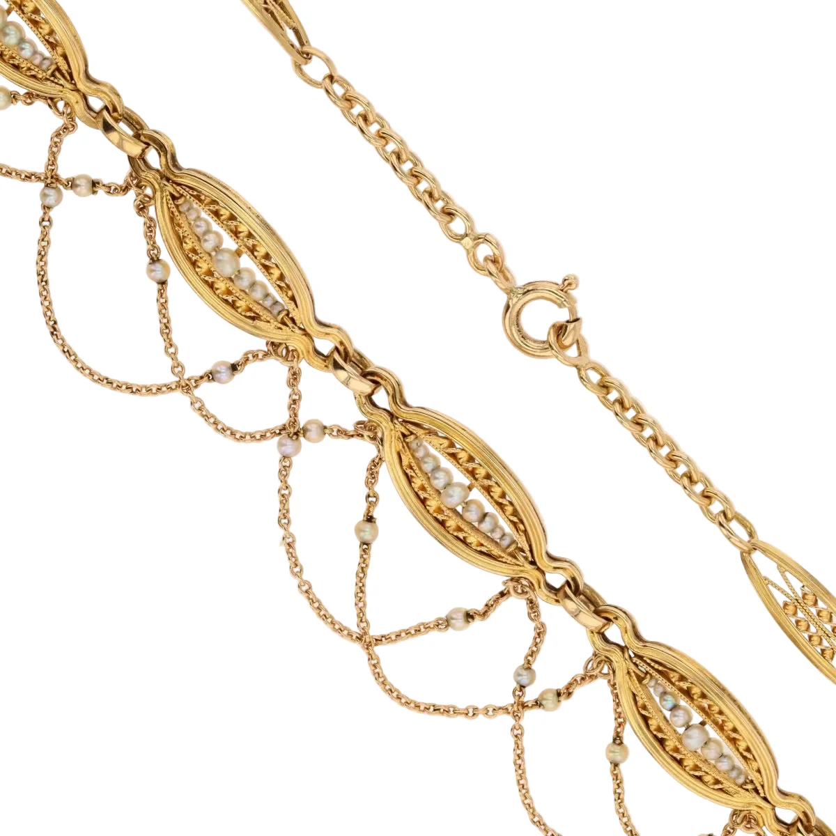 Collier Draperie en or jaune et perles - Image 3