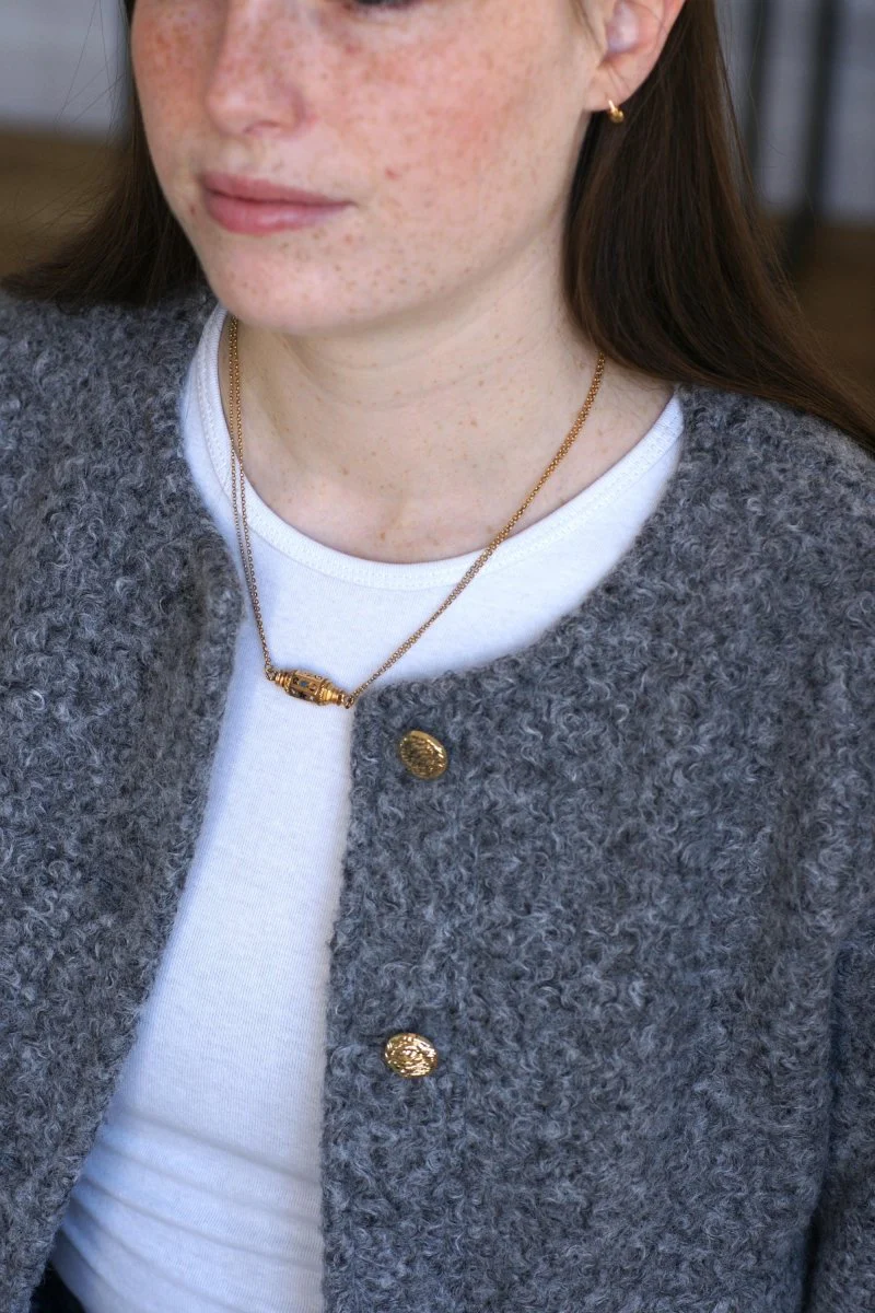 Collier Or Jaune Fermoir Barillet Emaillé - Image 8
