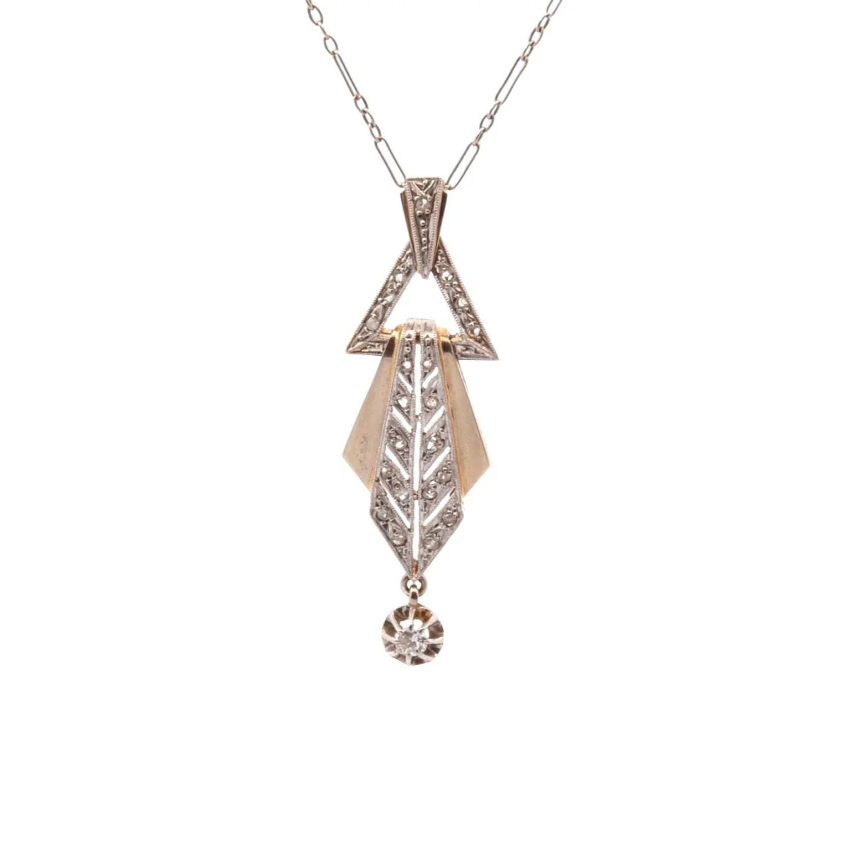 Collier Pendentif en or blanc et diamants