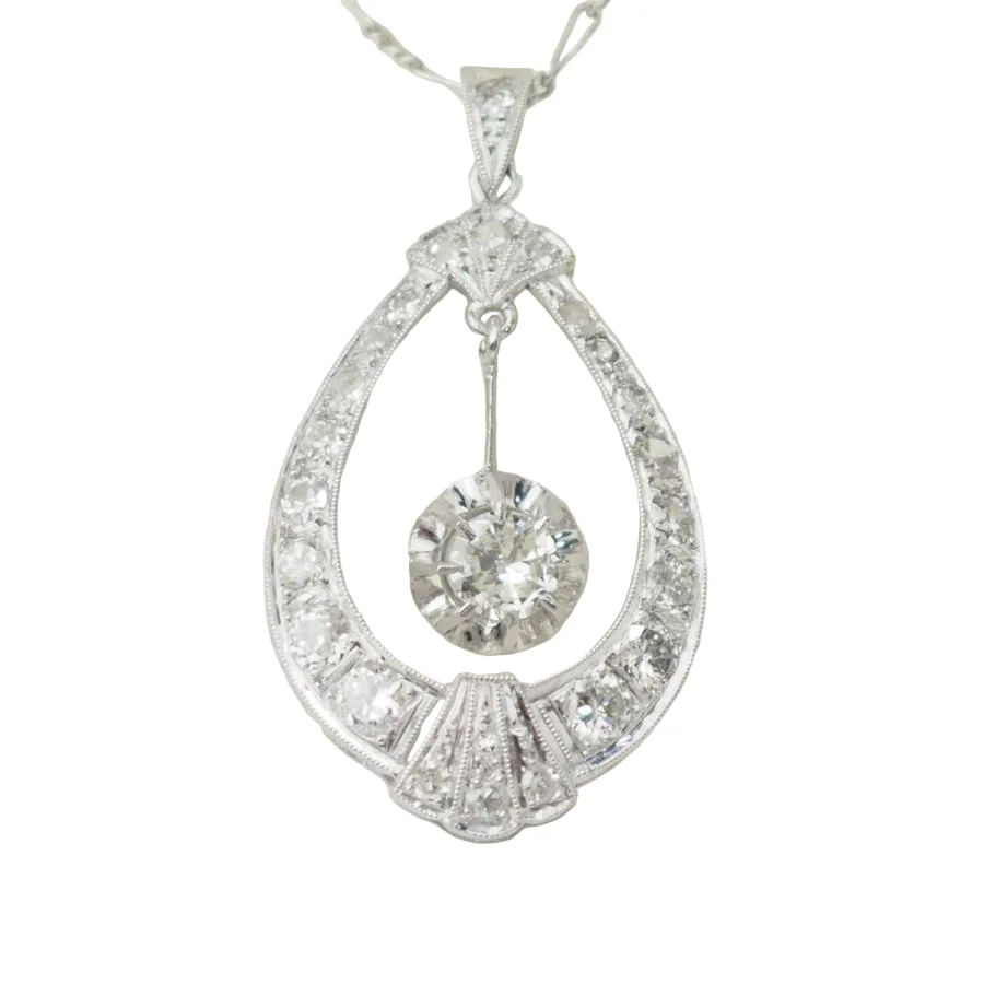 Collier Art déco en or blanc et diamants - Image 3