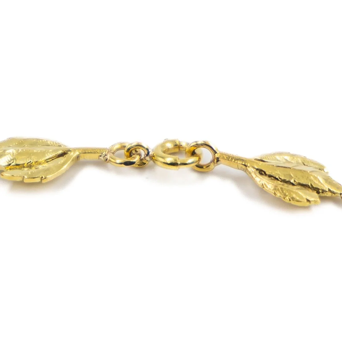 Collier Art nouveau feuillage en or jaune et perles - Image 7