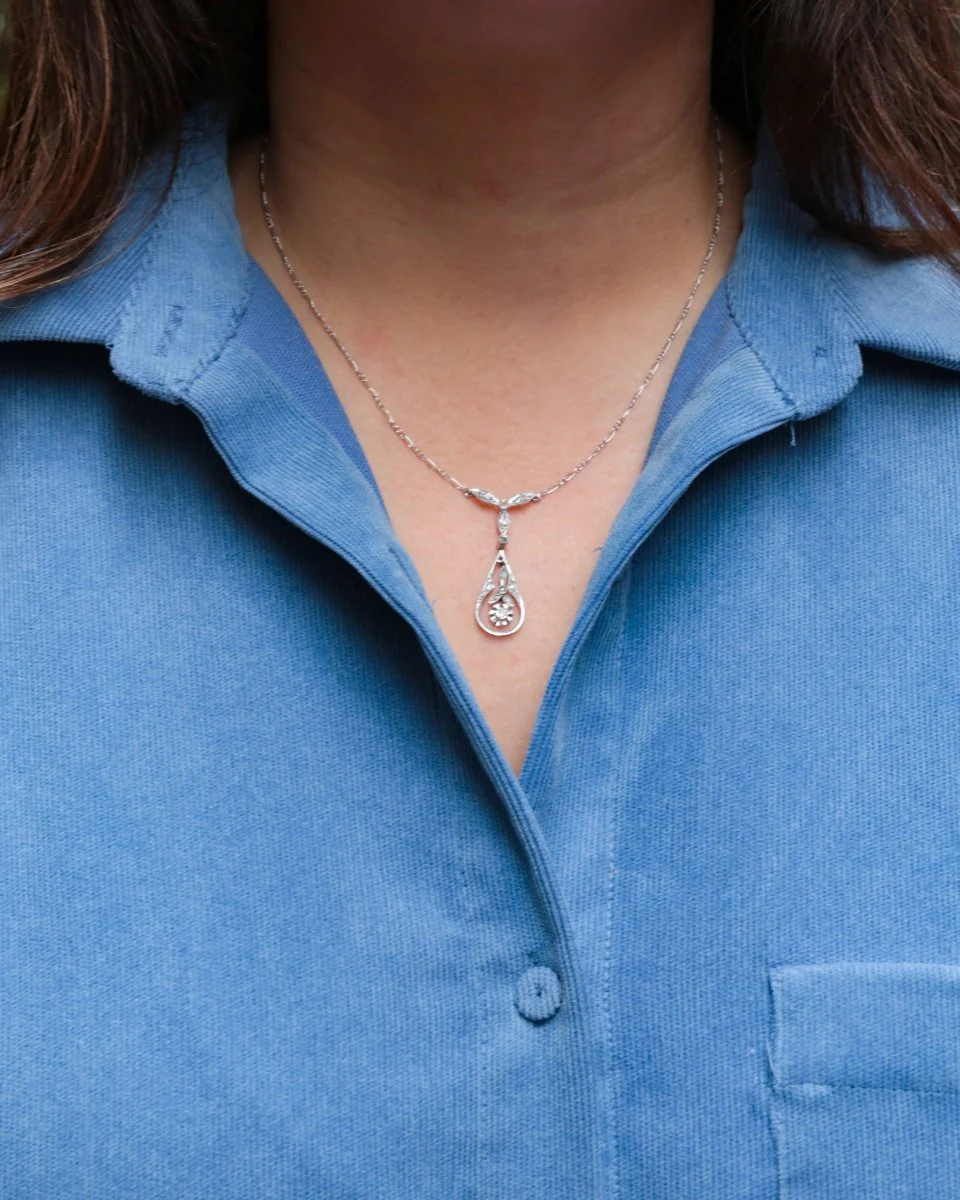 Collier Belle Epoque en or, platine et diamants - Image 10