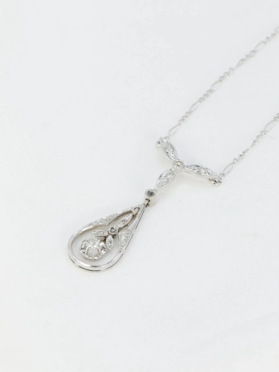 Collier Belle Epoque en or, platine et diamants - Image 4