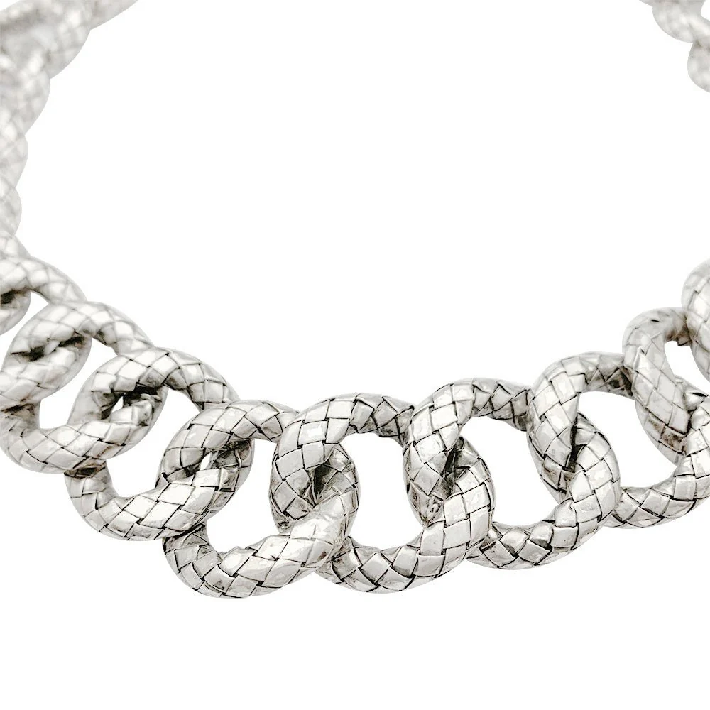 Collier Bottega Veneta, "Intrecciato", argent - Image 3