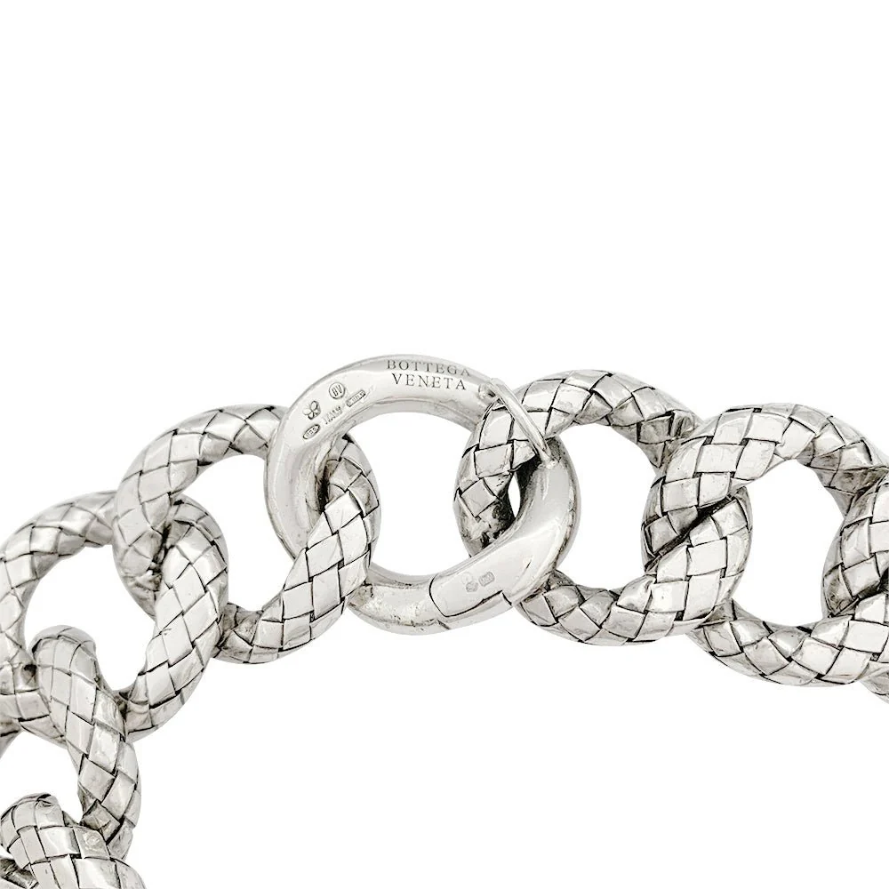 Collier Bottega Veneta, "Intrecciato", argent - Image 4