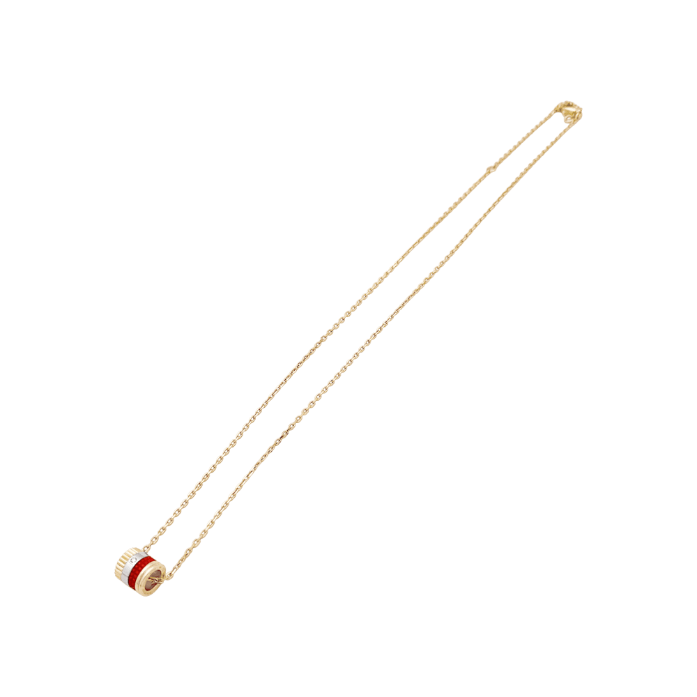 Collier Pendentif BOUCHERON "Mini Bague Quatre Red Édition" en or jaune, or blanc, or rose, céramique et diamant - Image 5