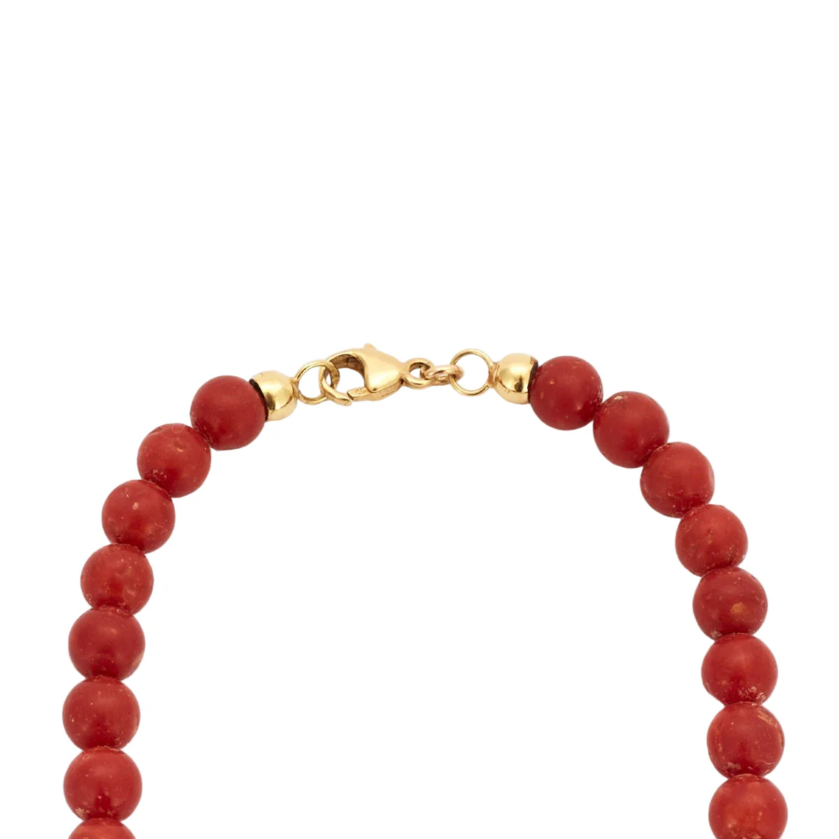 Collier de perles corail et fermoir en or jaune - Image 3