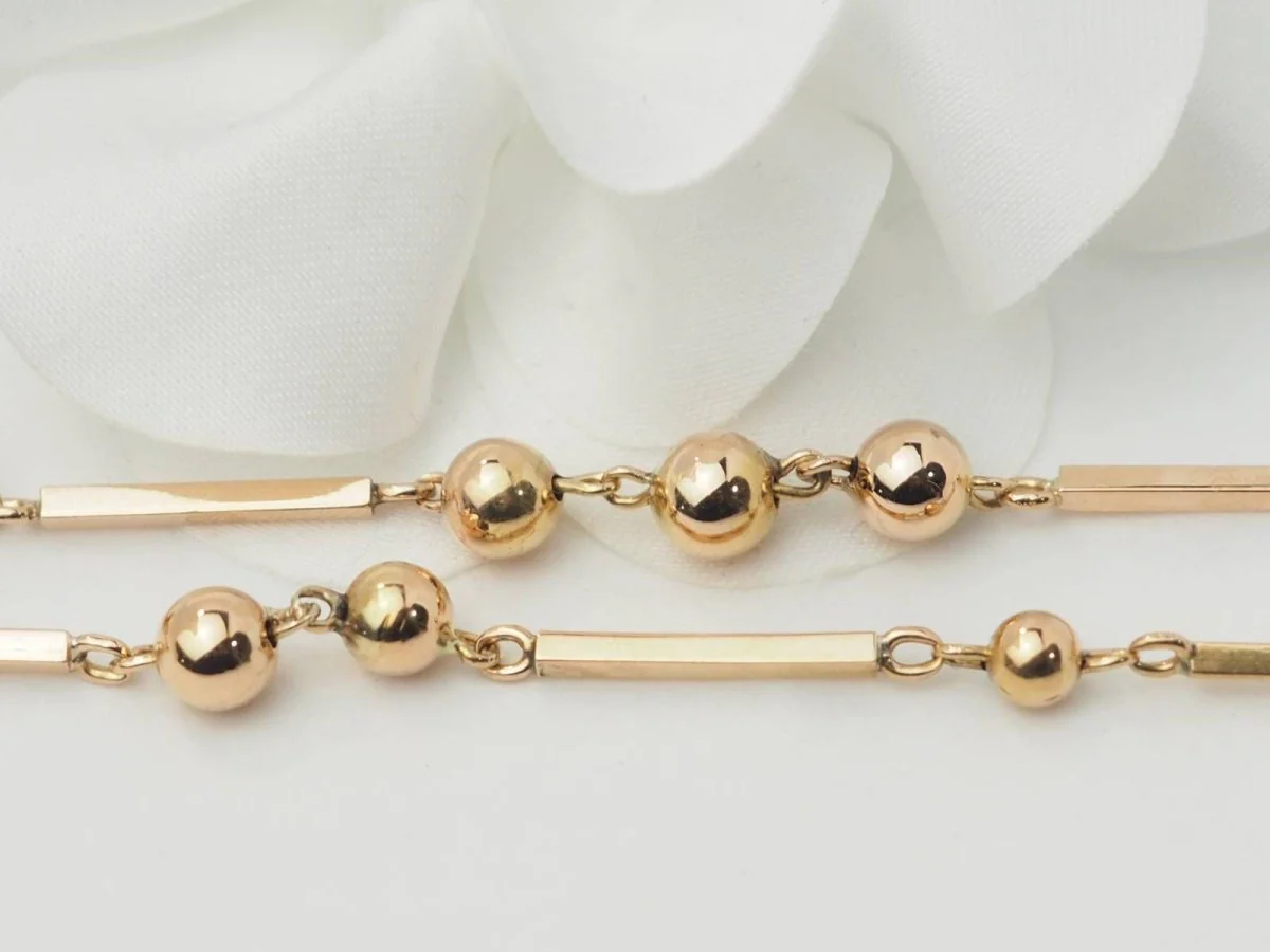 Collier boules en or rosé - Image 3