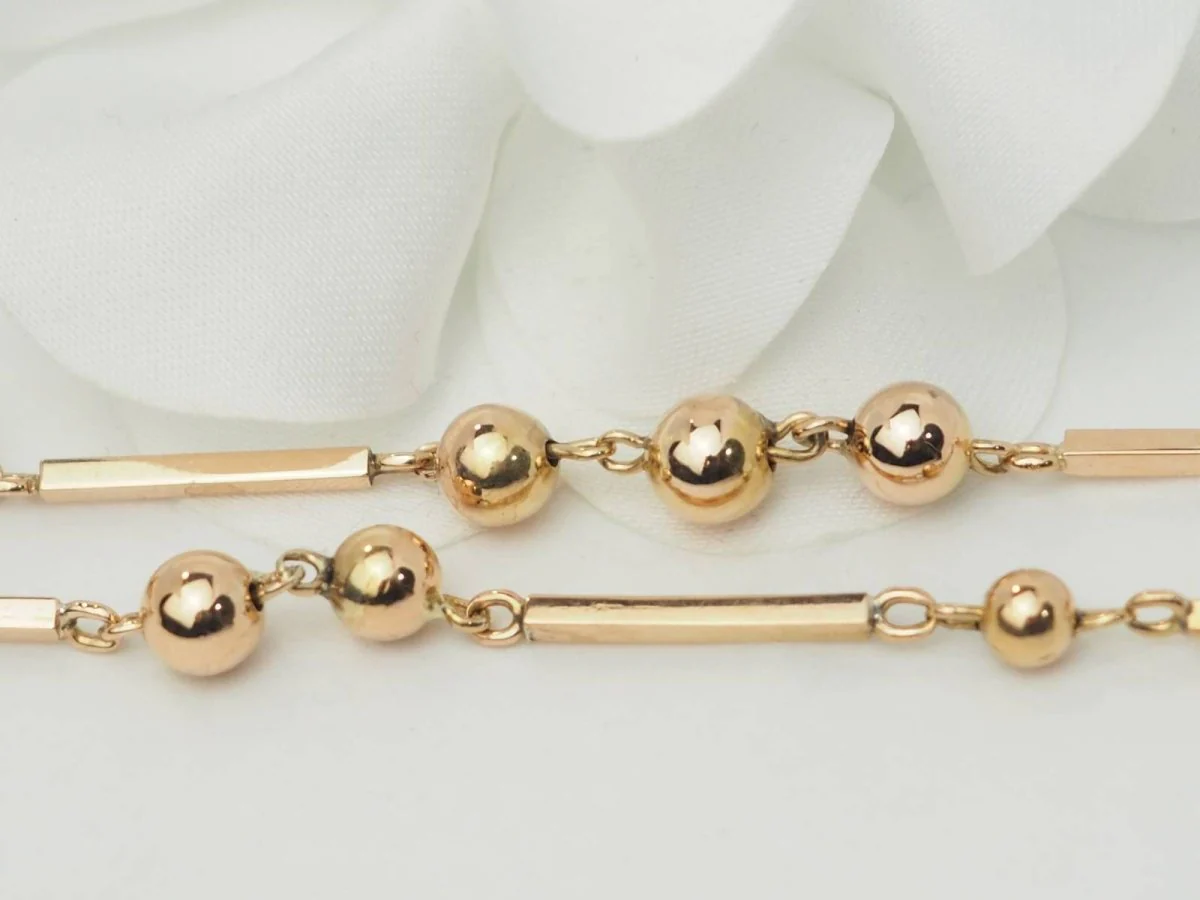 Collier boules en or rosé - Image 4