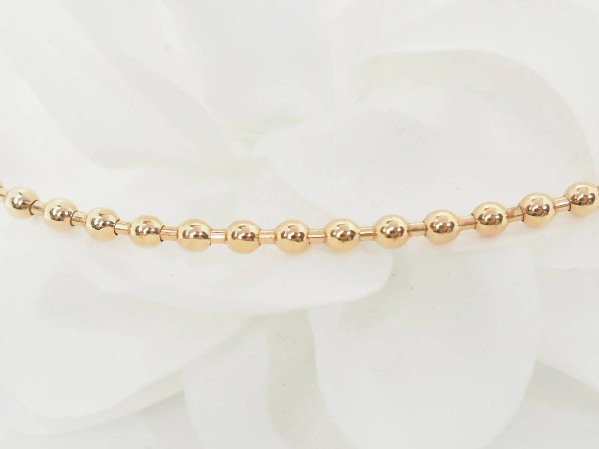 Collier boules rigide et trèfles en or rose et diamants - Image 5