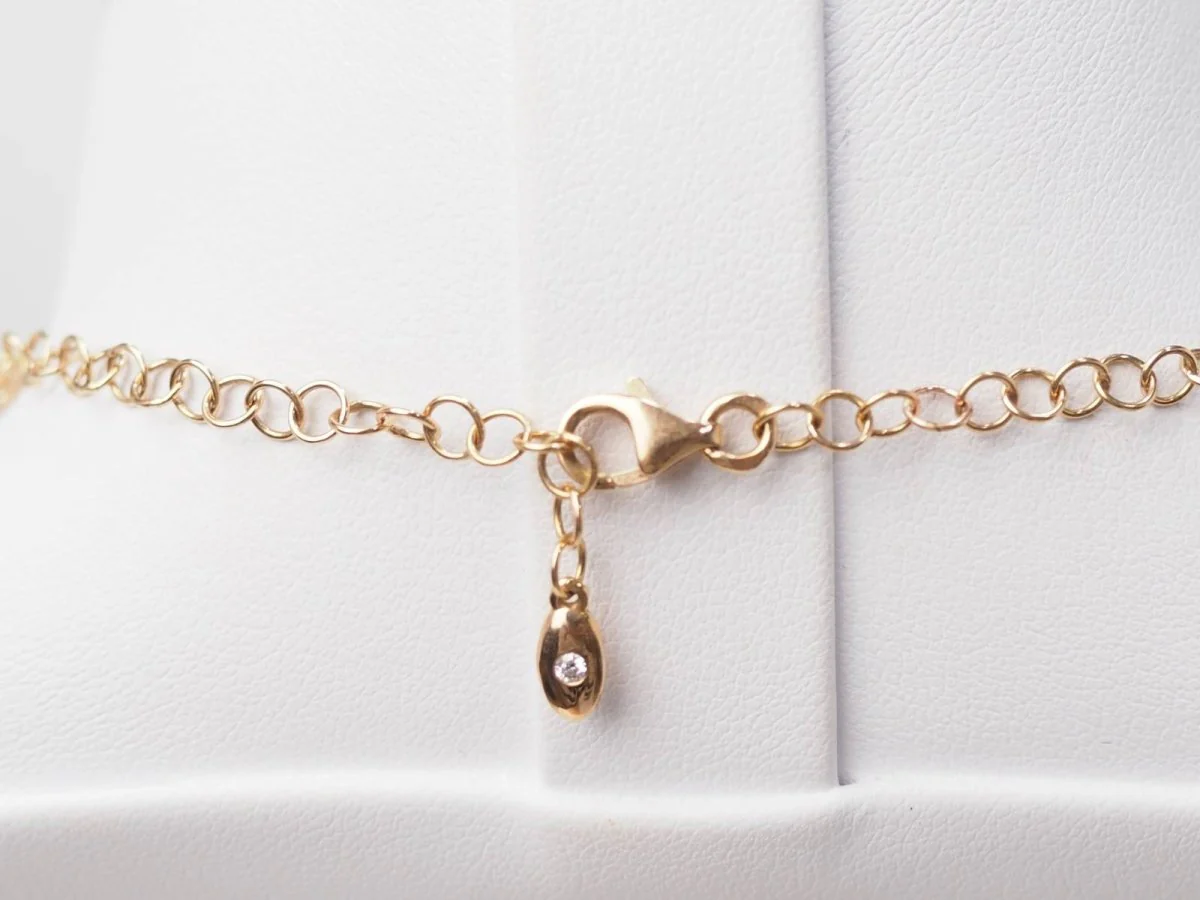 Collier boules rigide et trèfles en or rose et diamants - Image 6