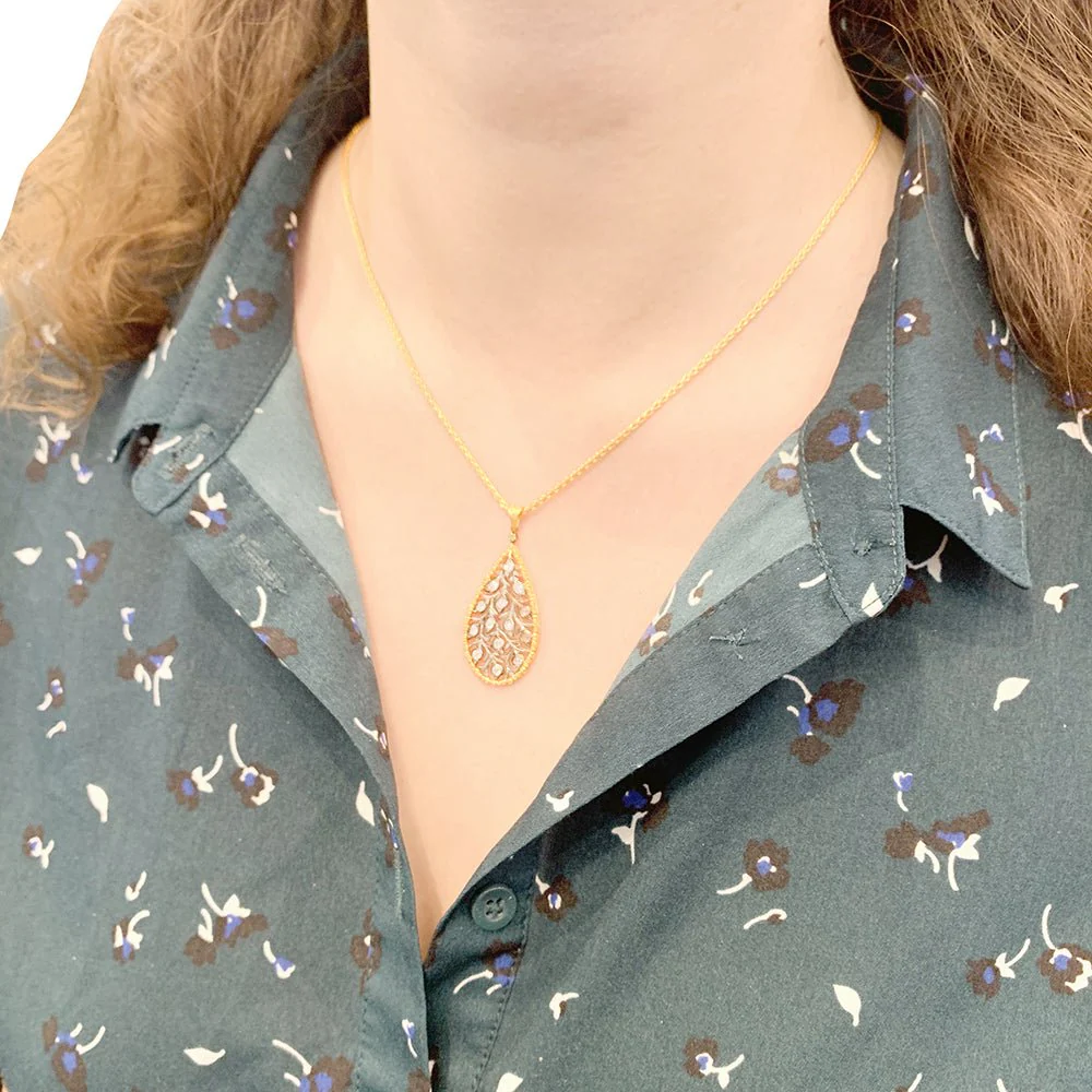 Collier Maille Pendentif BUCCELLATI "Ramage" en deux ors et diamants. - Image 6