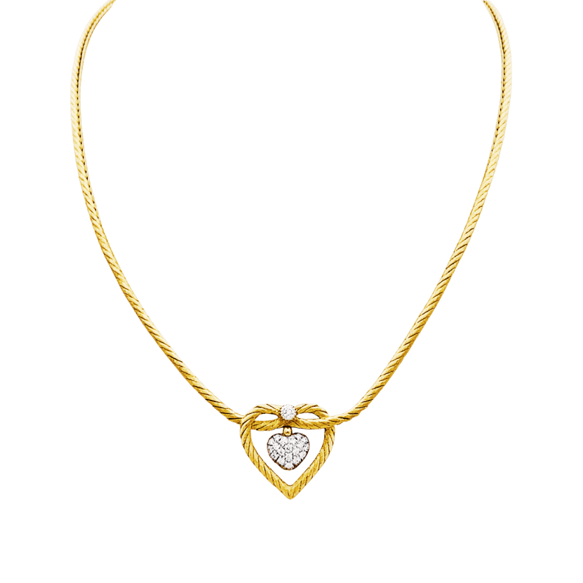 Collier Maille BUCCELLATI "Valentina" en or jaune, or blanc et diamants