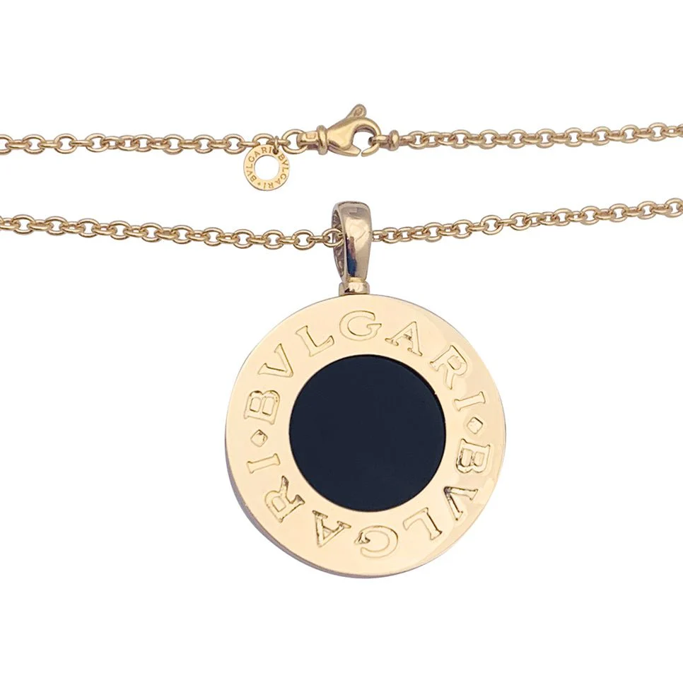 Collier BULGARI "Bulgari Bulgari" en or jaune, acier et onyx - Image 6