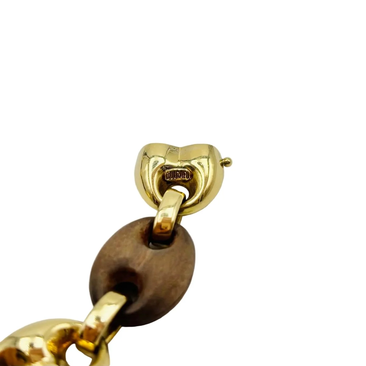Collier Sautoir BULGARI en or jaune et bois - Image 4